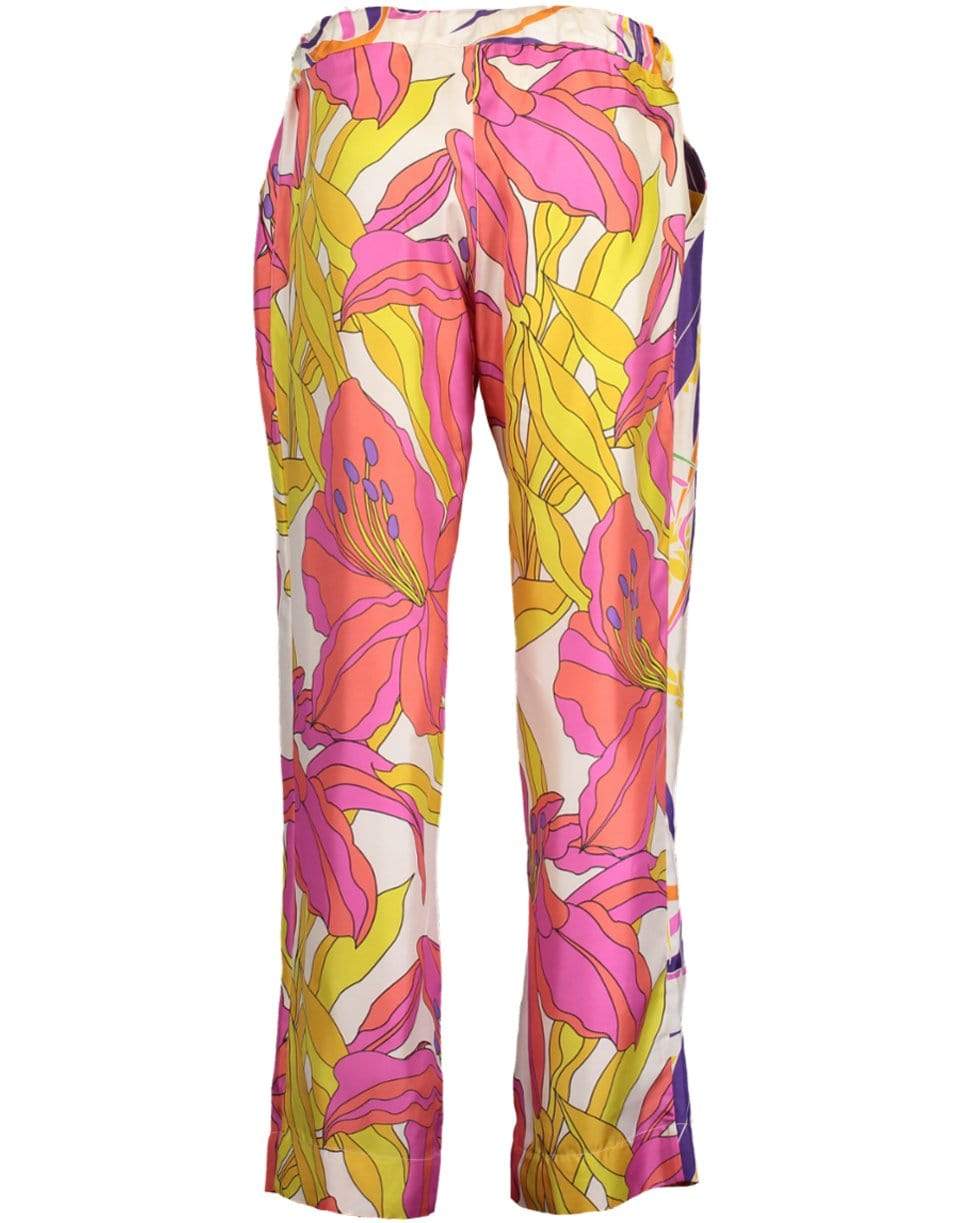 LA PRESTIC OUISTON-Mix Corail Chic Lucky Printed Crop Pant-