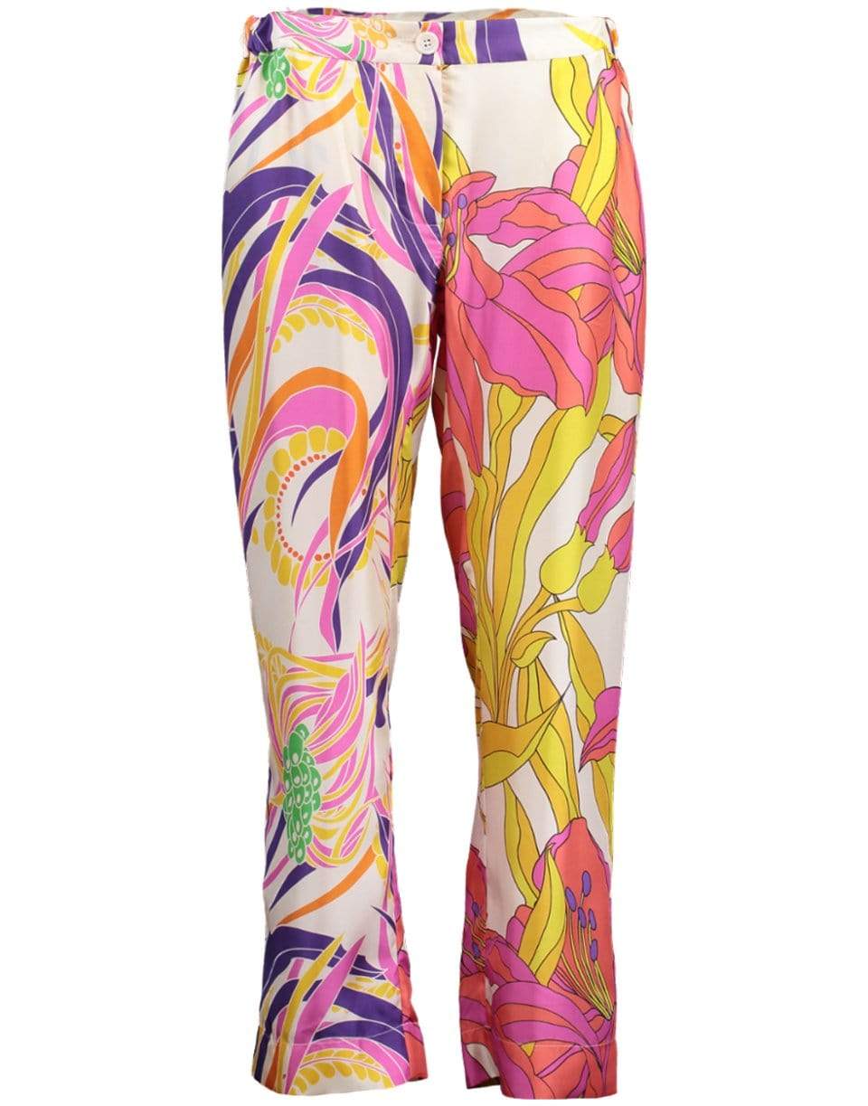 LA PRESTIC OUISTON-Mix Corail Chic Lucky Printed Crop Pant-
