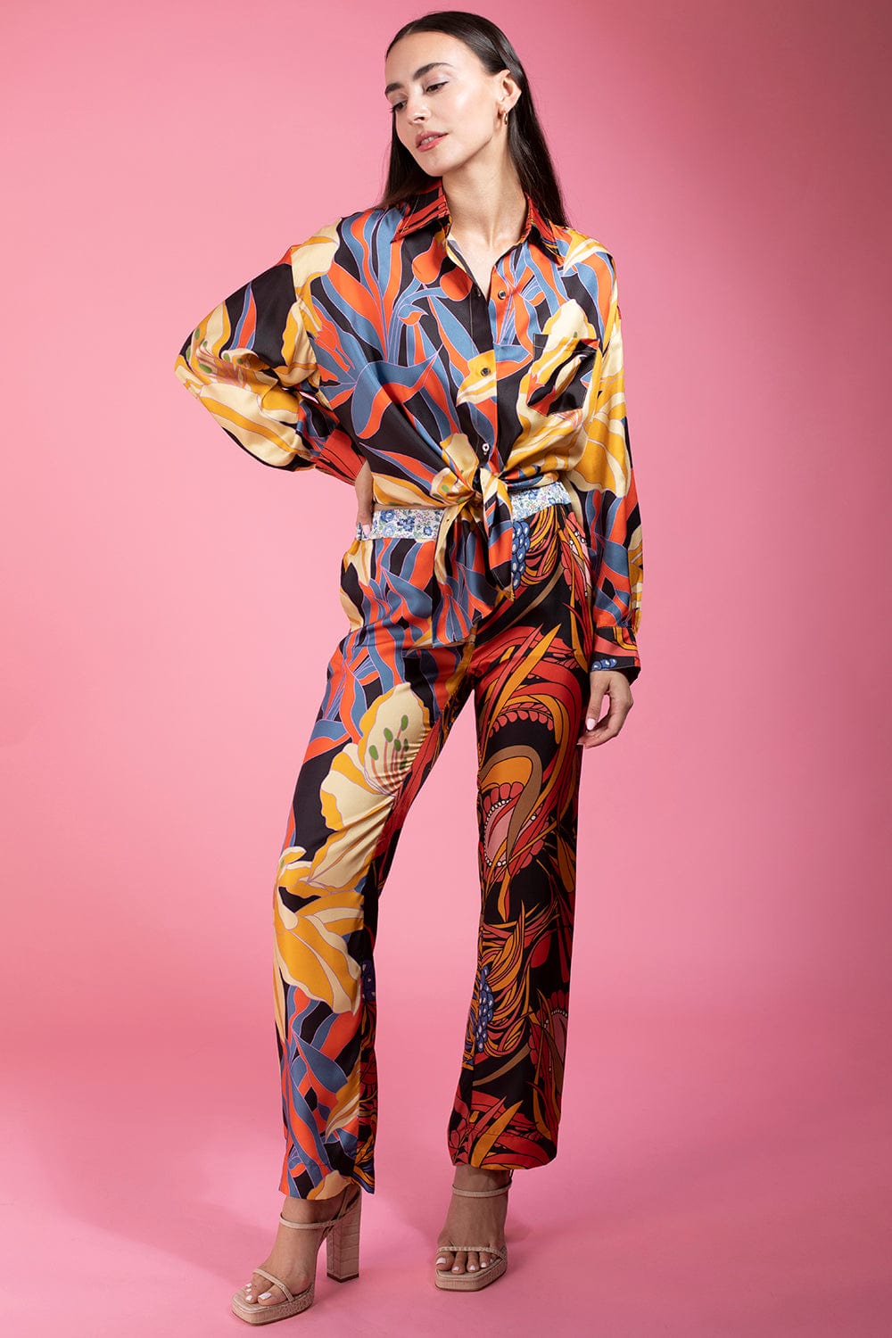 LA PRESTIC OUISTON-Big Oversized Button Up Blouse-