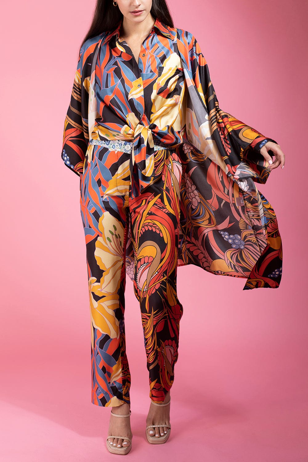 LA PRESTIC OUISTON-Kimono V Plage Silk Kimono-