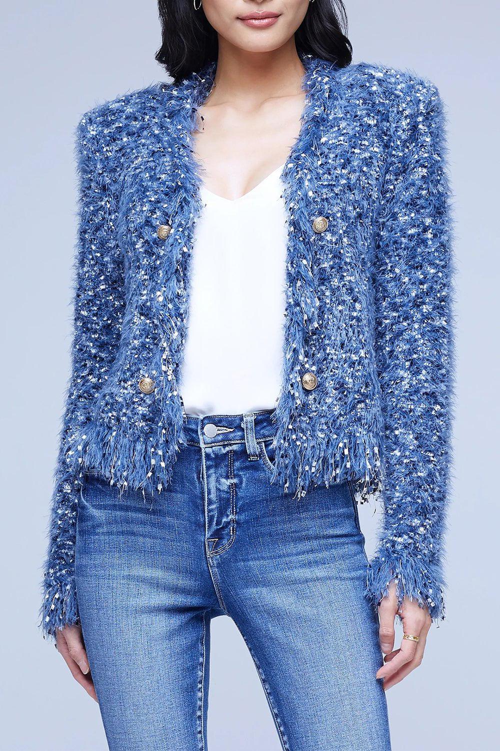 L'AGENCE-Azure Cardigan Blazer-