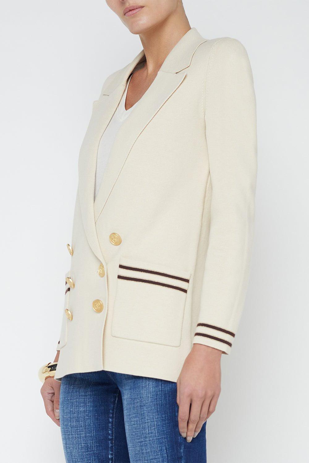 L'AGENCE-Eileen Blazer - Porcelain Stripe-