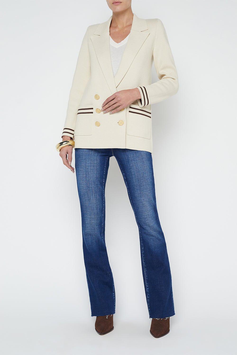 L'AGENCE-Eileen Blazer - Porcelain Stripe-