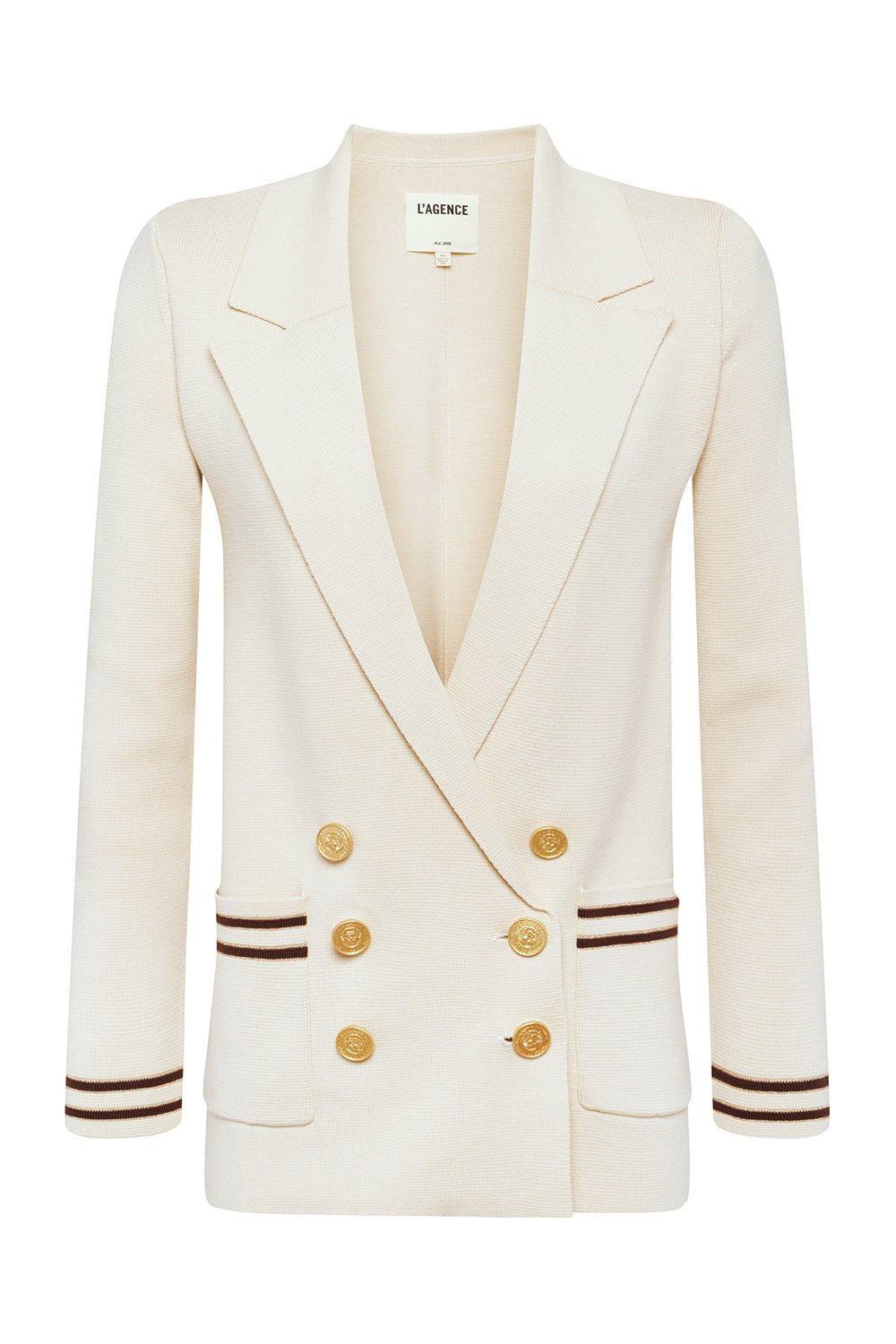 L'AGENCE-Eileen Blazer - Porcelain Stripe-