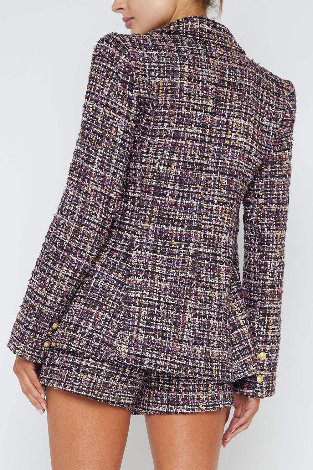 L'AGENCE-Chamberlain Blazer - Purple Multi Tweed-