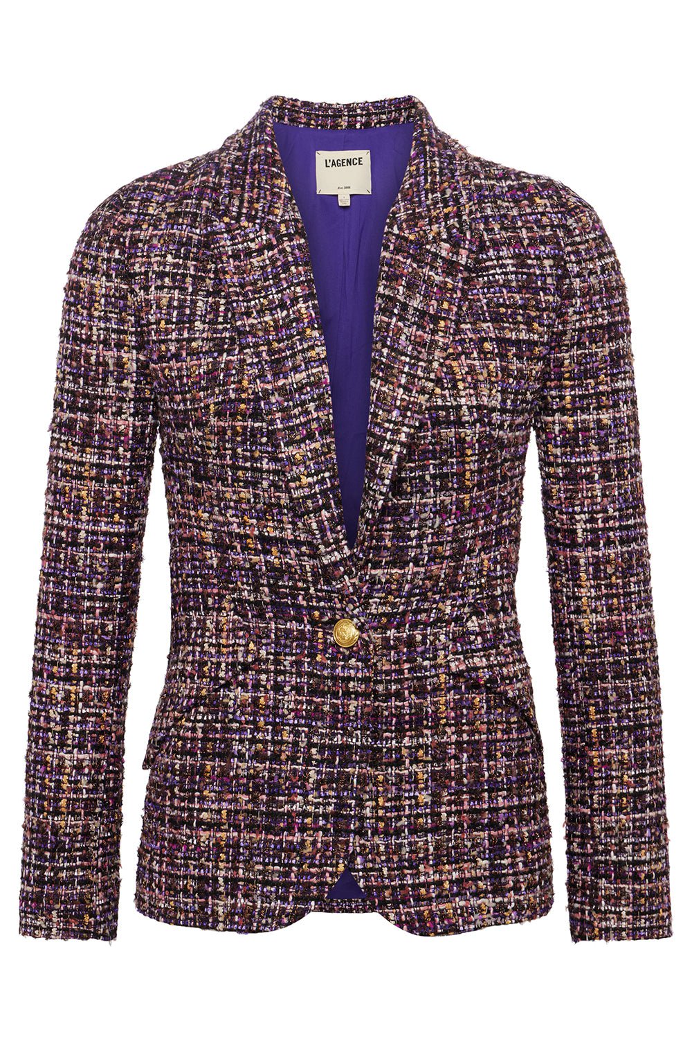 L'AGENCE-Chamberlain Blazer - Purple Multi Tweed-