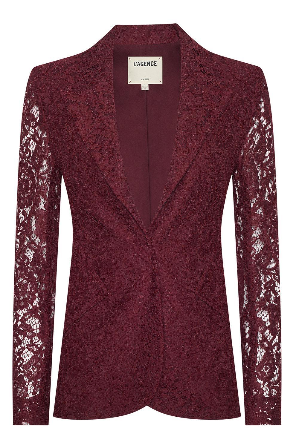  Chamberlain Blazer - Deep Port-RED-2-CLOTHINGJACKETBLAZERS-L'AGENCE 