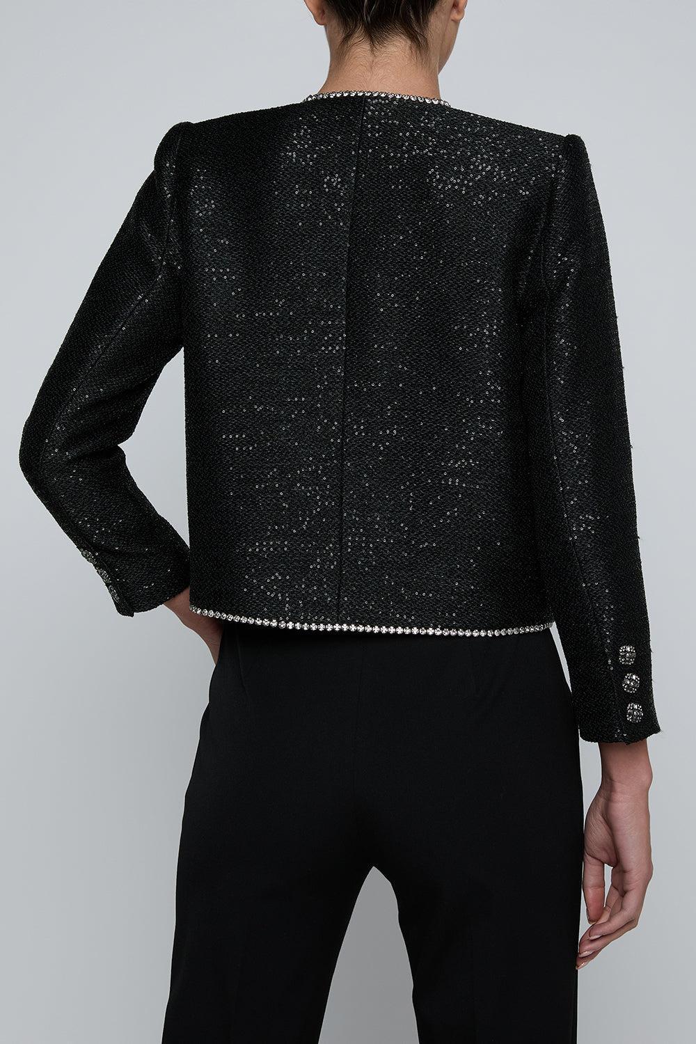 Zell Crystal Trim Jacket-BLACK-2-CLOTHINGJACKETCASUAL-L'AGENCE