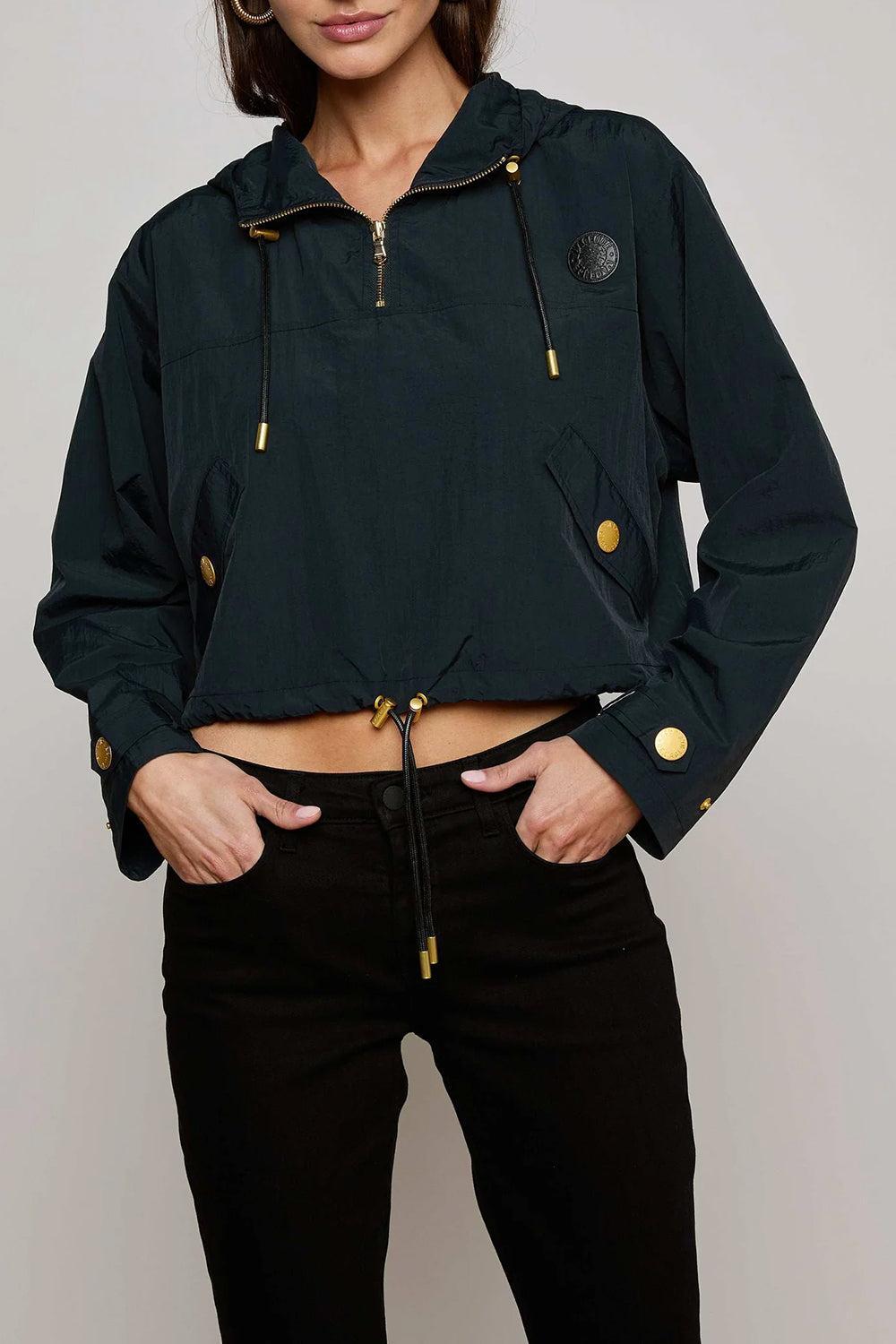 Bronwyn Crop Windbreaker-BLACK-XS-CLOTHINGJACKETCASUAL-L'AGENCE