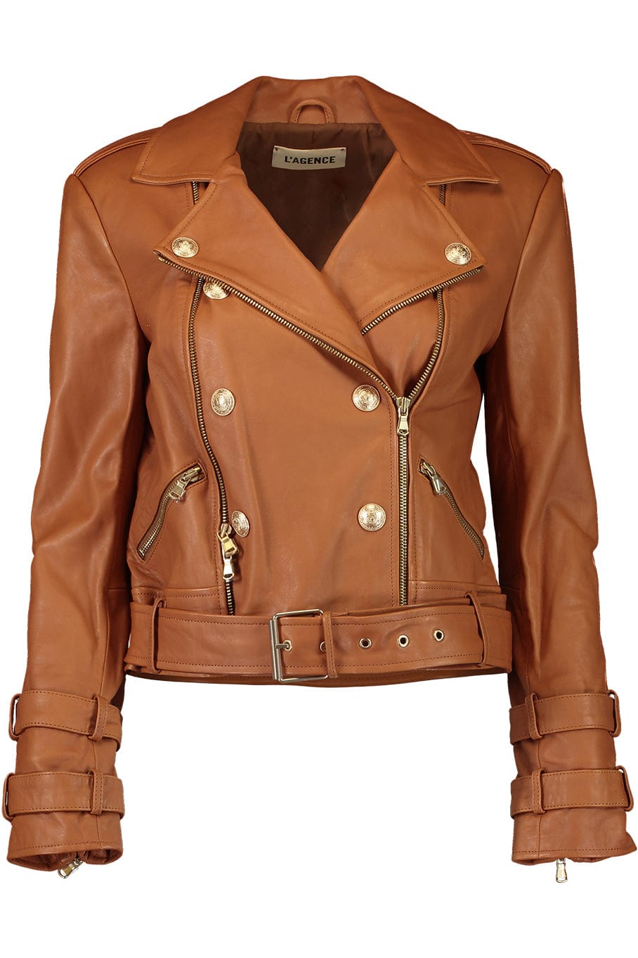 L'AGENCE-Billie Belted Leather Jacket-
