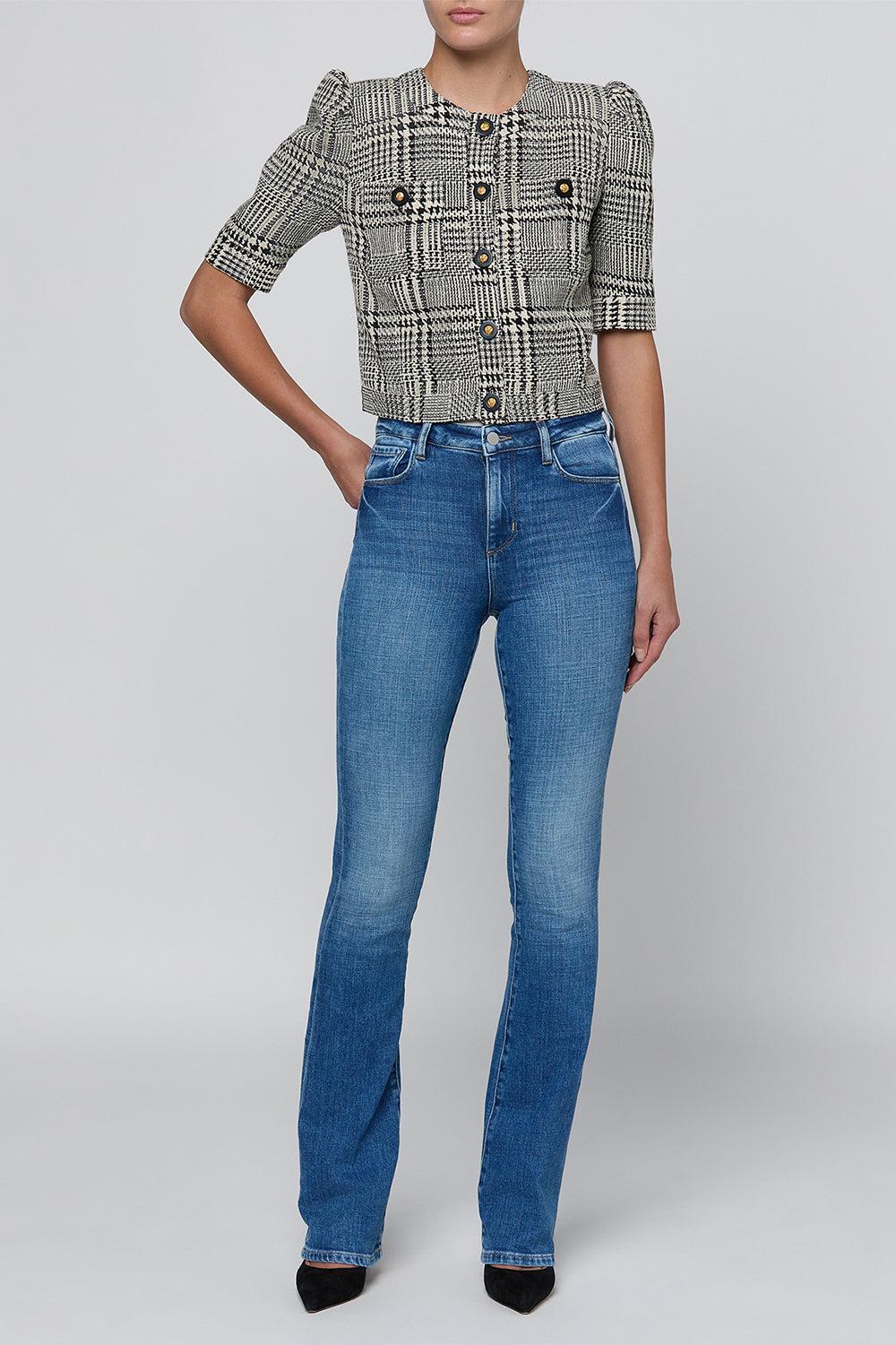 Allegra Short Sleeve Cropped Jacket-NOVELTY-2-CLOTHINGJACKETCASUAL-L'AGENCE