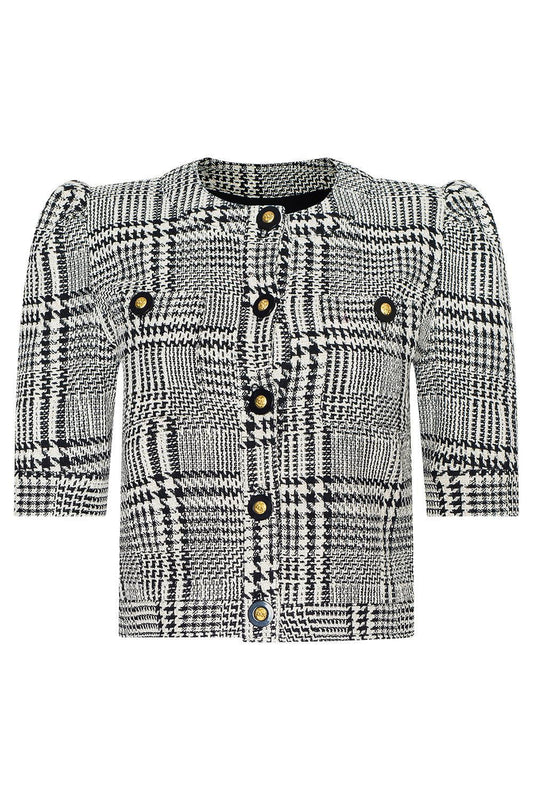 Allegra Short Sleeve Cropped Jacket-NOVELTY-2-CLOTHINGJACKETCASUAL-L'AGENCE