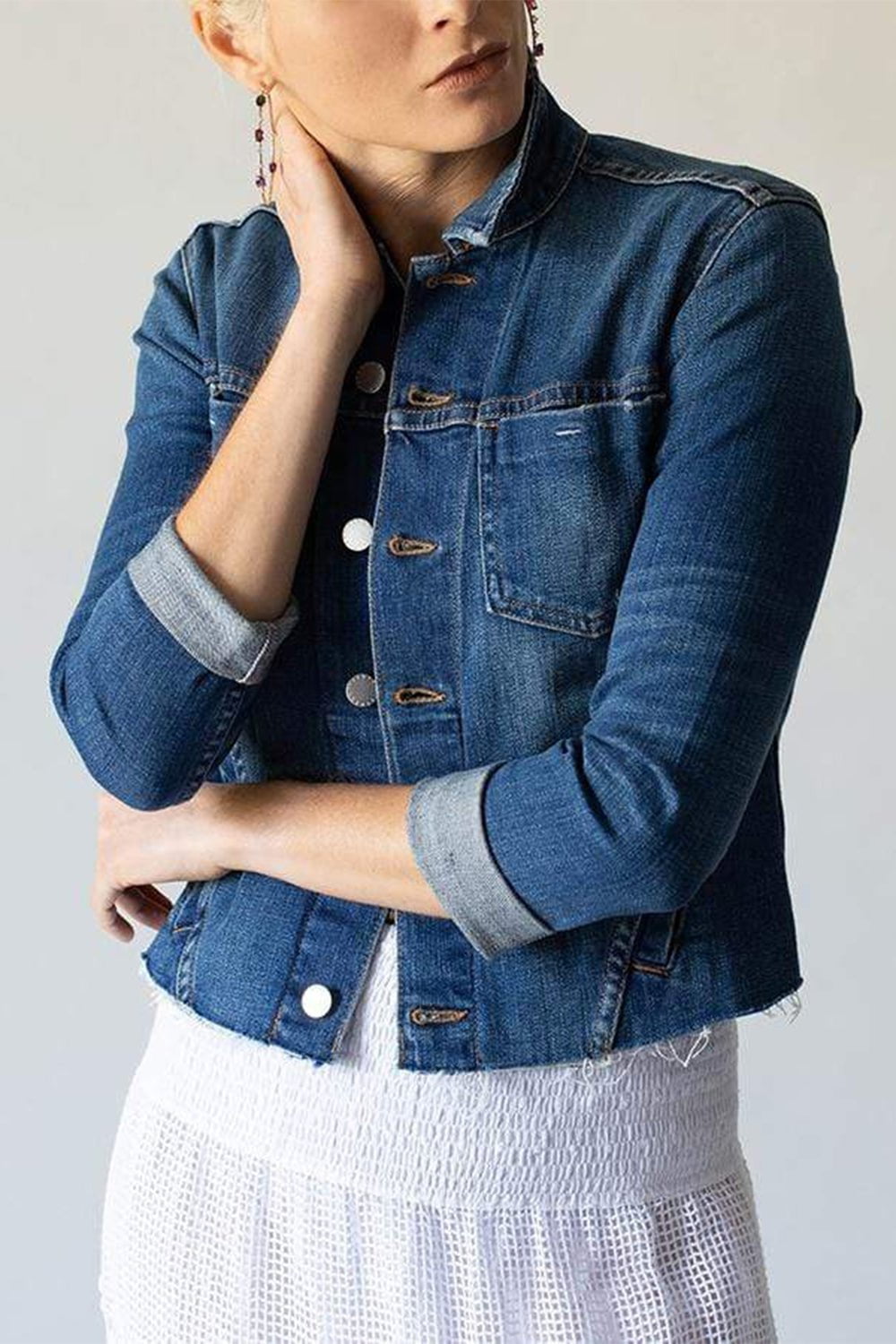 L'AGENCE-Janelle Raw Denim Jacket-