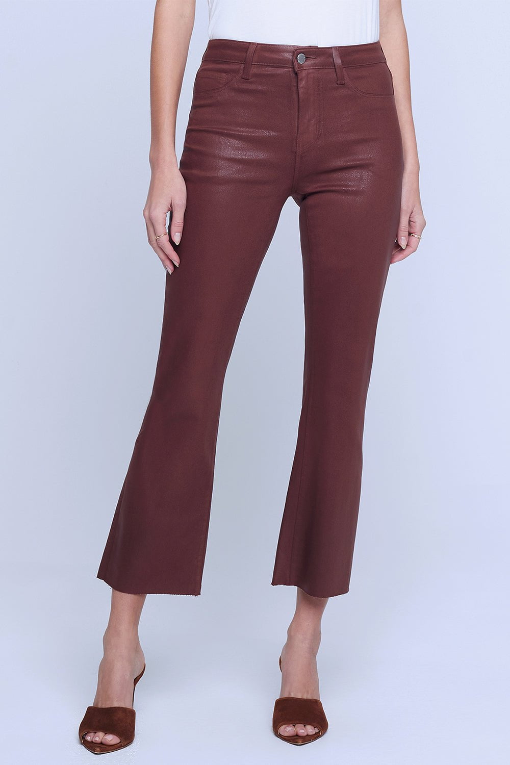 L'AGENCE-Kendra Flare Jeans - Dark Cinnamon-