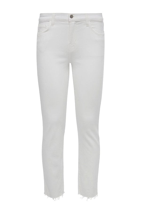 L'AGENCE-Sada High Rise Crop Slim Pant - Blanc-