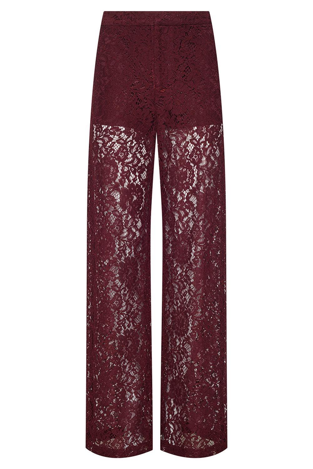  Livvy Straight Leg Trouser - Deep Port-RED-2-CLOTHINGPANTSLIM FIT-L'AGENCE 