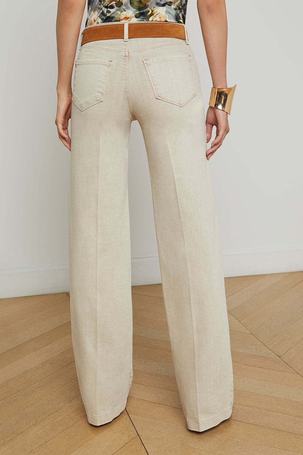 CLAYTON WIDE LEG PANT-BISCUIT-26-CLOTHINGPANTWIDE LEG-L'AGENCE