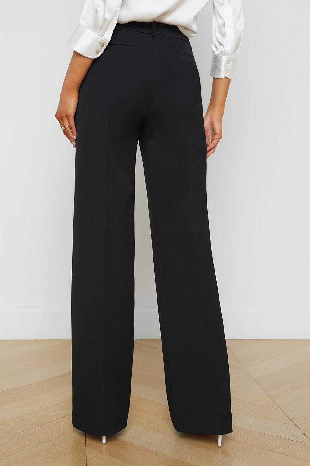 Livvy Straight Leg Trouser-BLACK-0-CLOTHINGPANTWIDE LEG-L'AGENCE