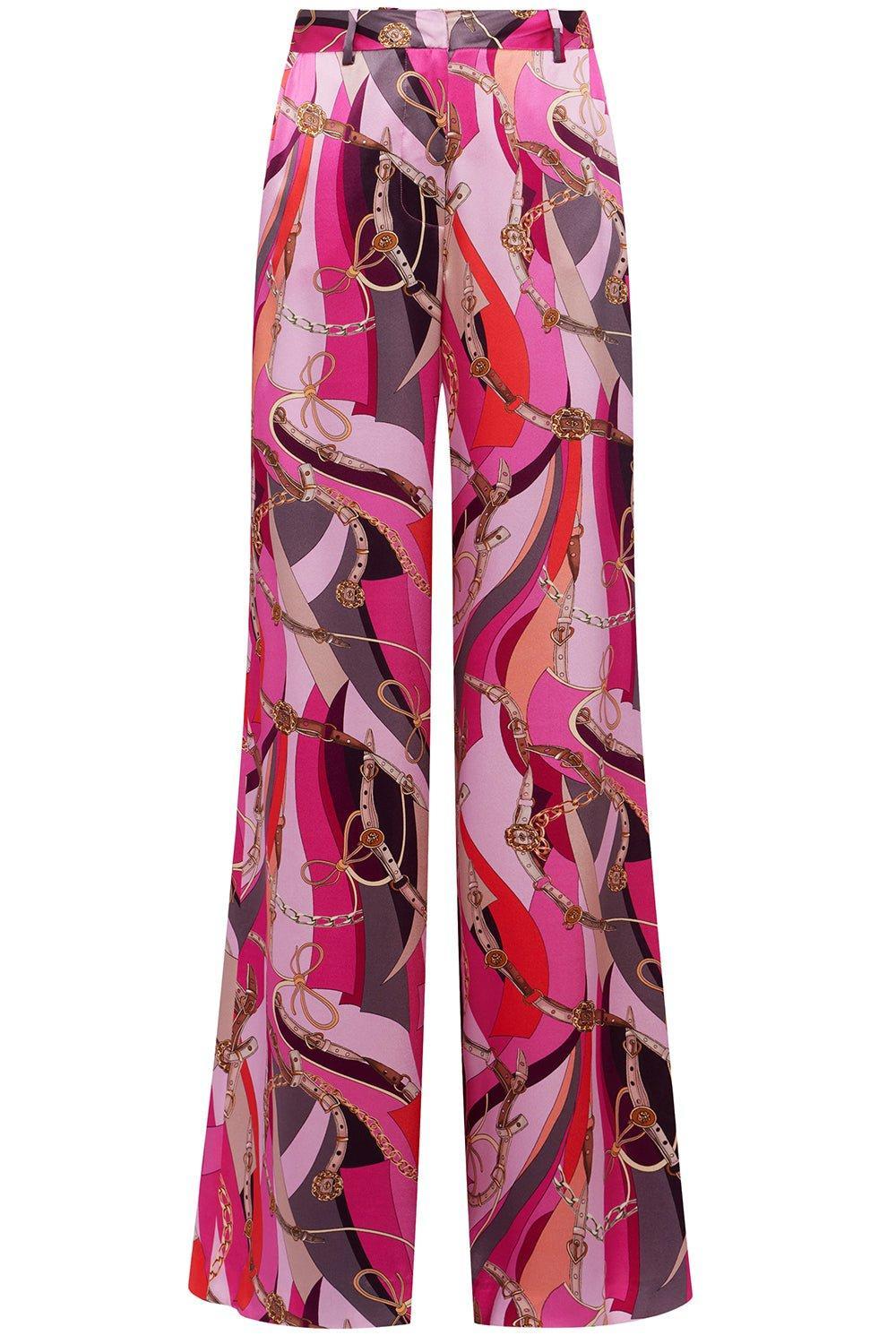 L'AGENCE-Pilar Pant - Pink Multi Buckle Swirl-