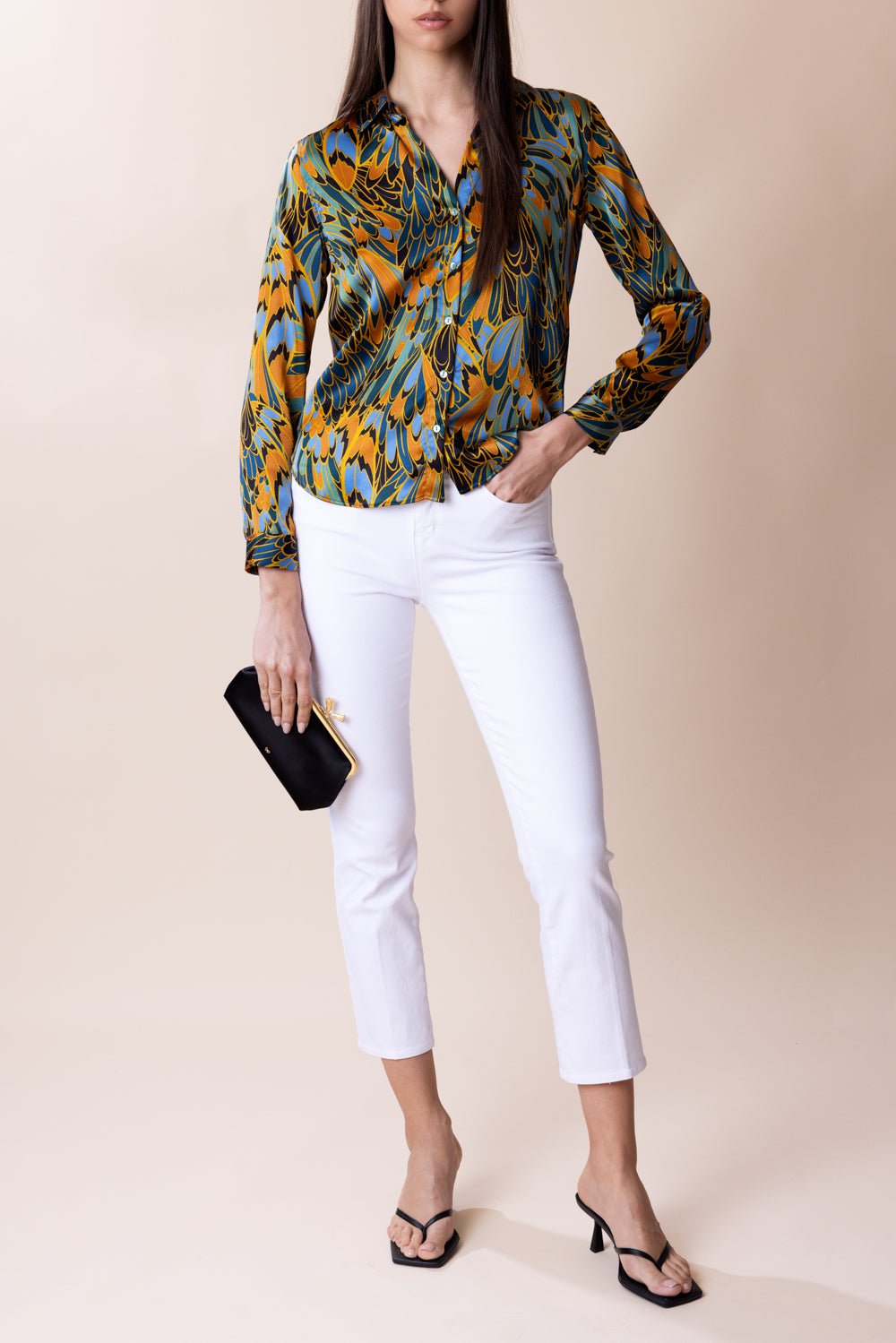 L'AGENCE-Tyler Blouse - Parrot Feather-