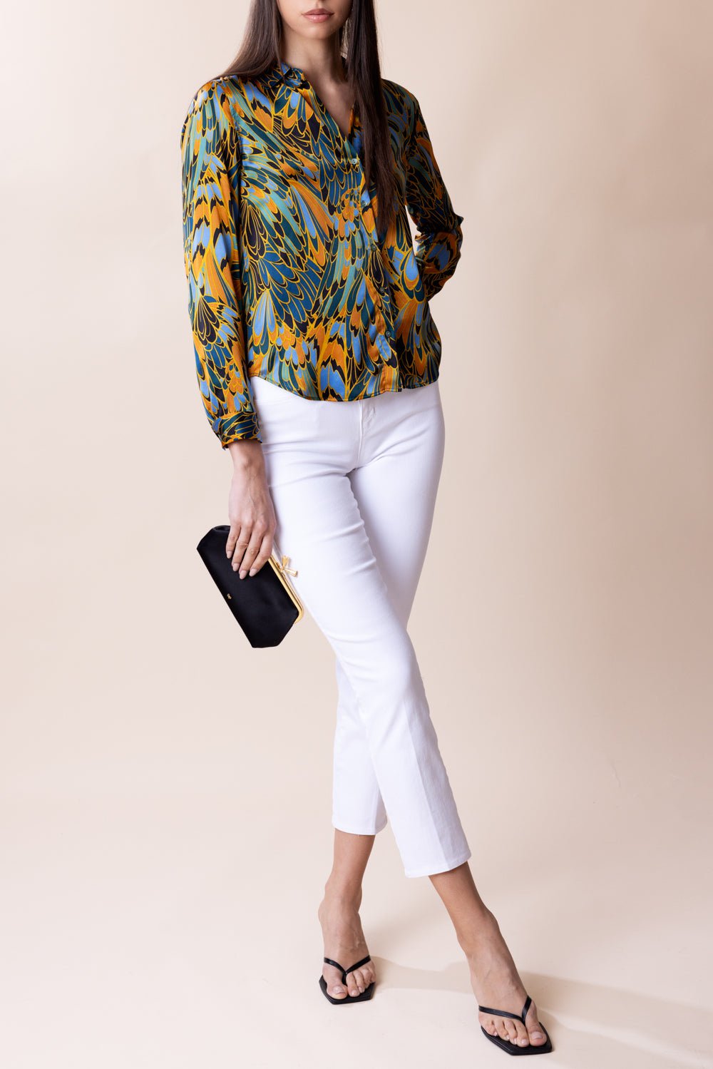 L'AGENCE-Tyler Blouse - Parrot Feather-