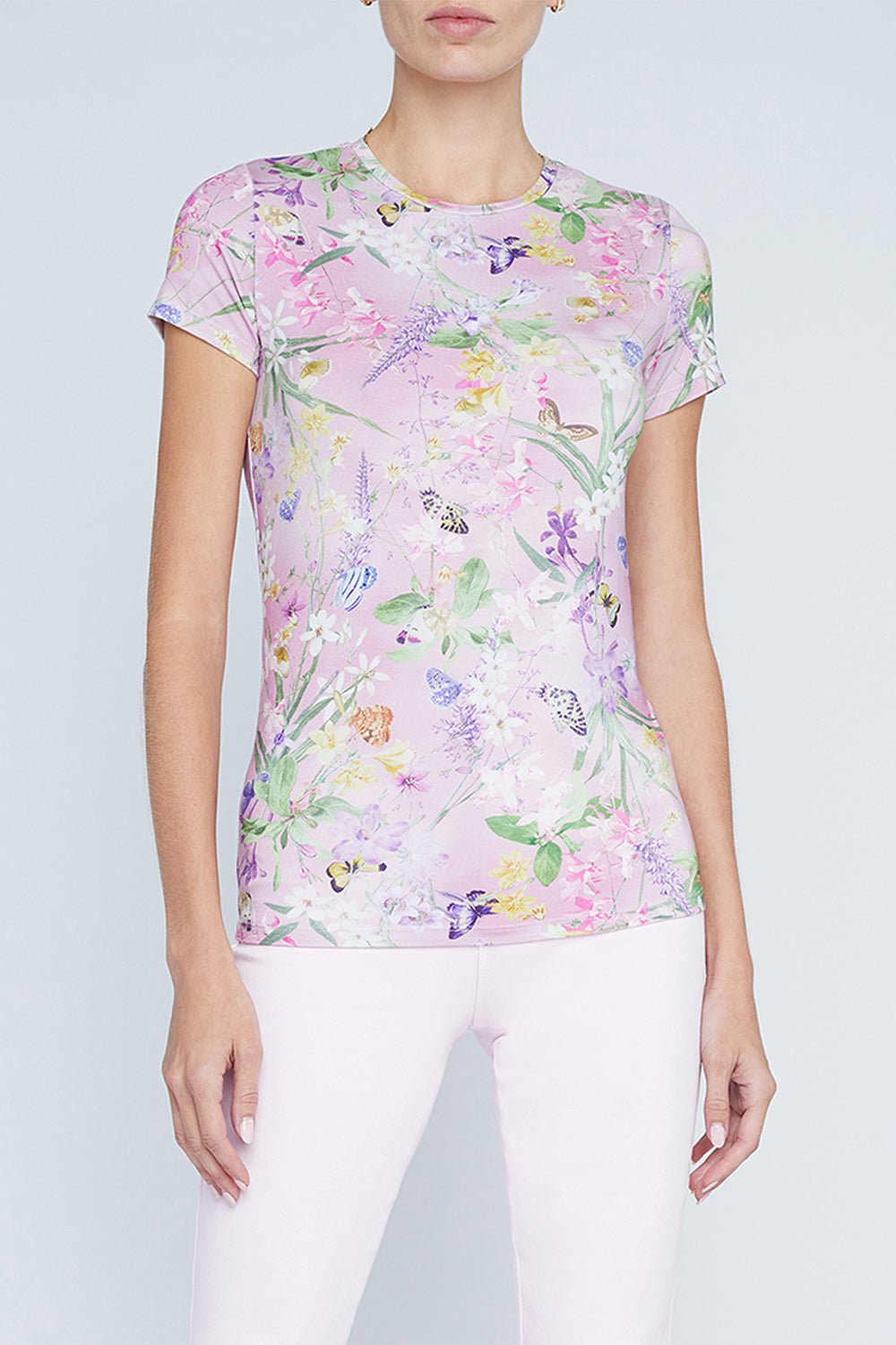 L'AGENCE-Ressi Tee - Lilac Snow Botanical Butterfly-