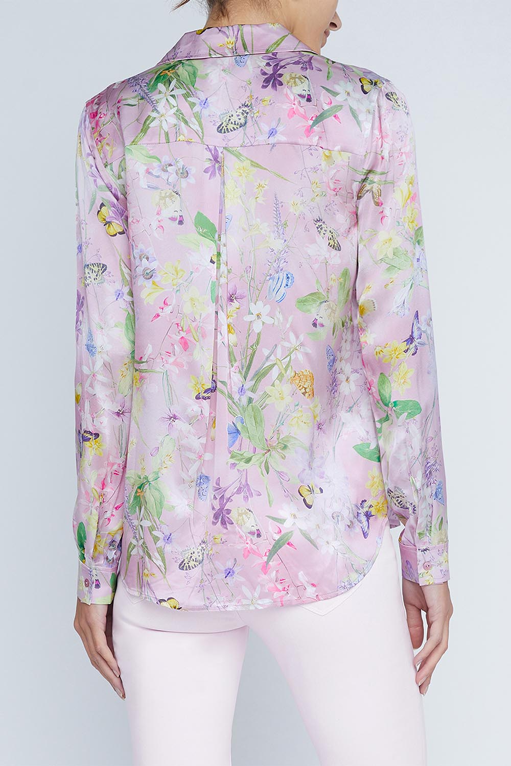 L'AGENCE-Tyler Blouse - Lilac Snow Botanical Butterfly-