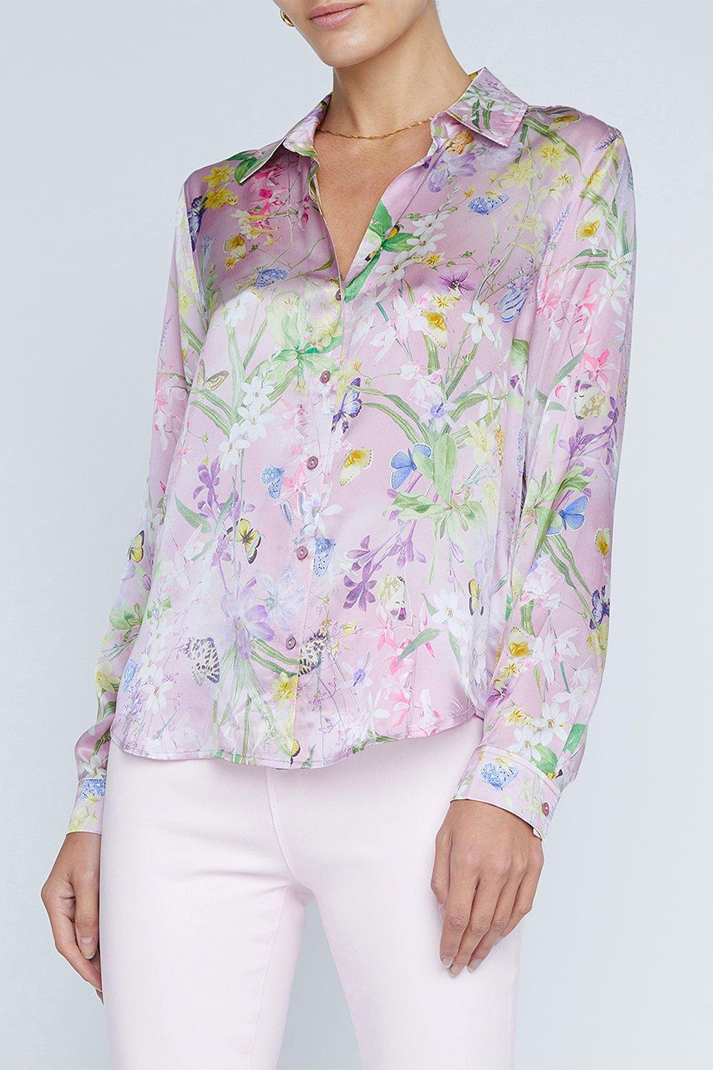 タオバオ限定　Bonjour diary Butterfly blouse L'AGENCE Dani Butterfly-Print Blouse | Saks Fifth Avenue