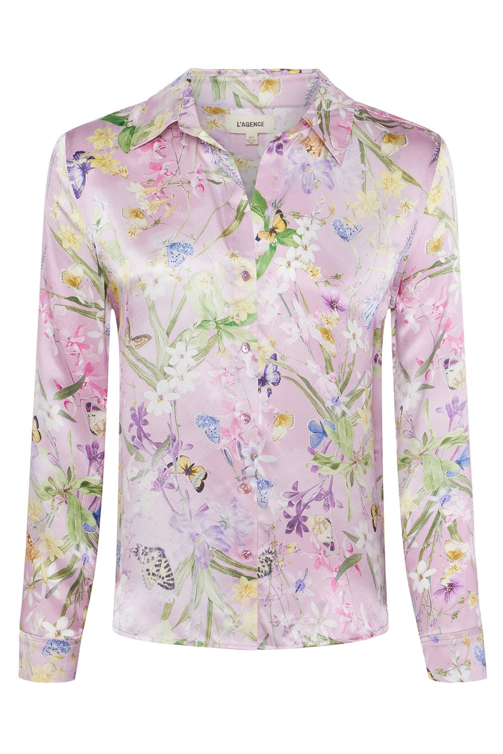 L'AGENCE-Tyler Blouse - Lilac Snow Botanical Butterfly-