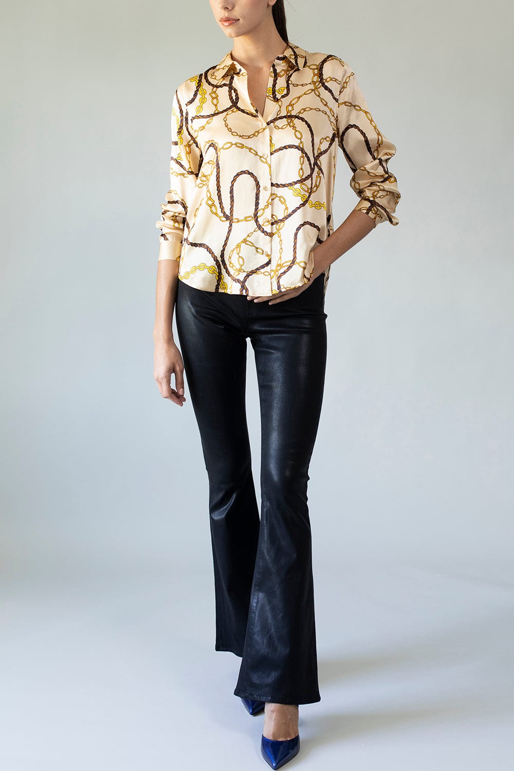 L'AGENCE-Tyler Holly Long Sleeve Blouse-