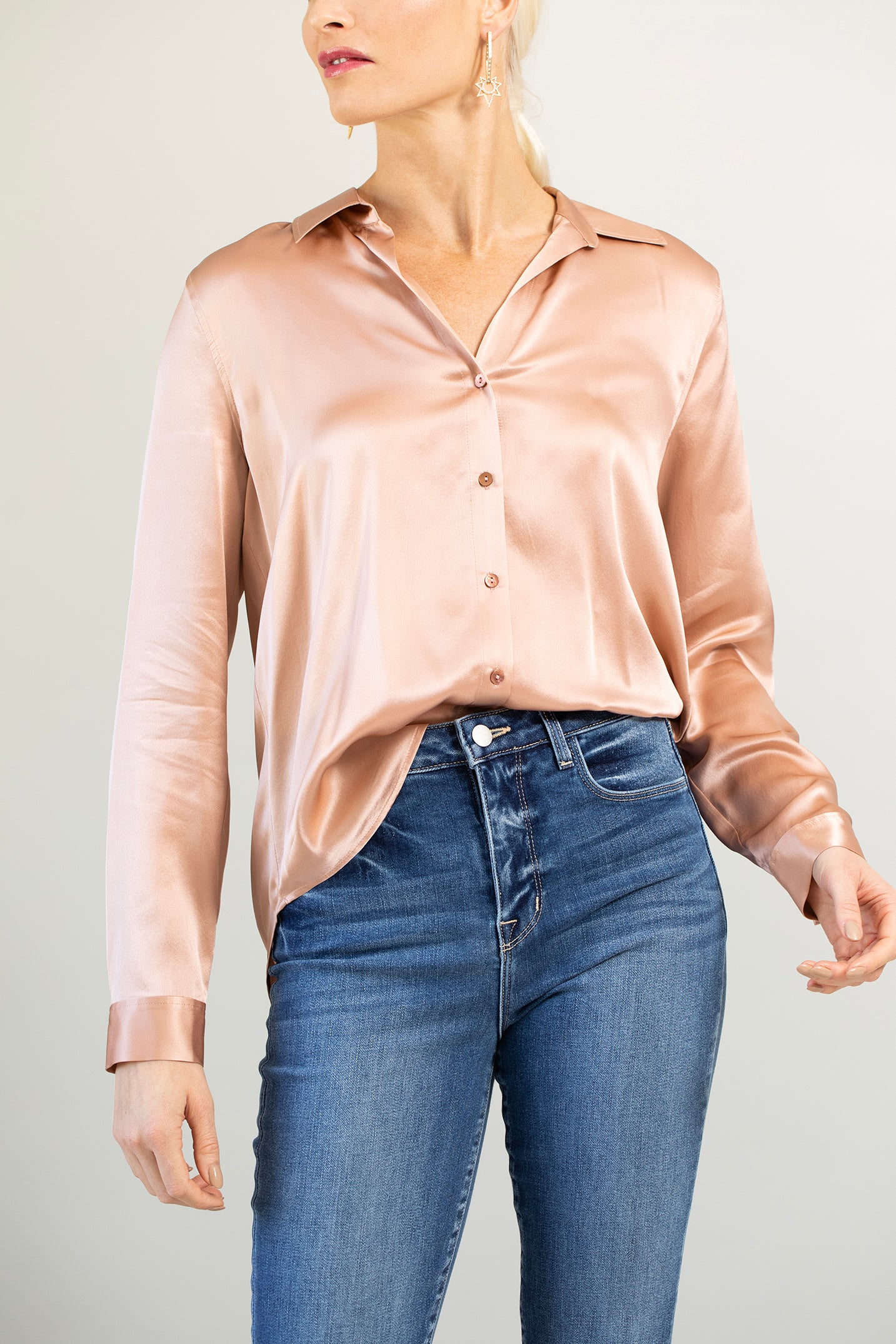 L'AGENCE-Tyler Blouse - Dusty Pink-