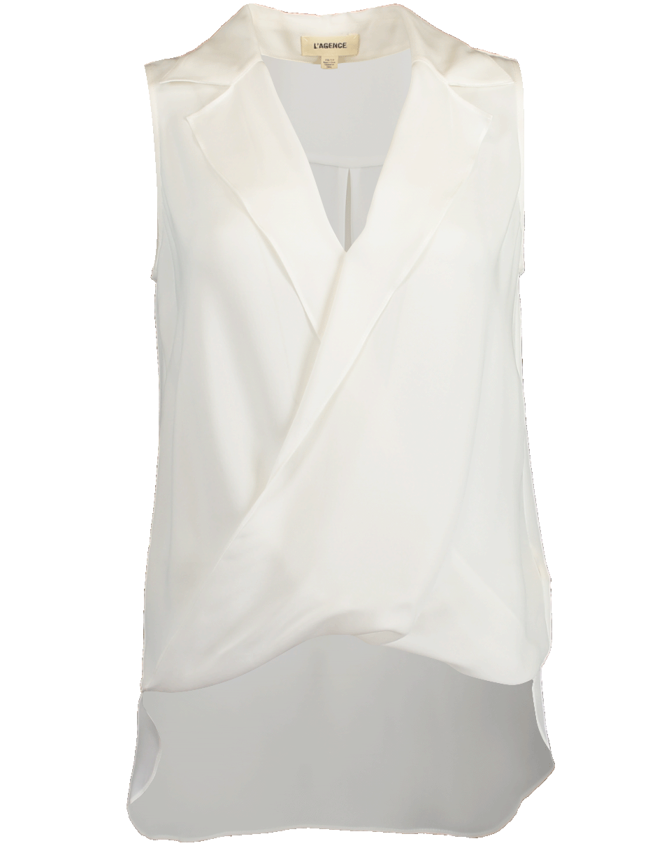 L'AGENCE-Sleeveless Draped Blouse-