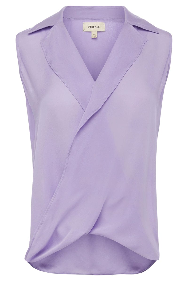 L'AGENCE-Freja Draped Blouse - Lavender-