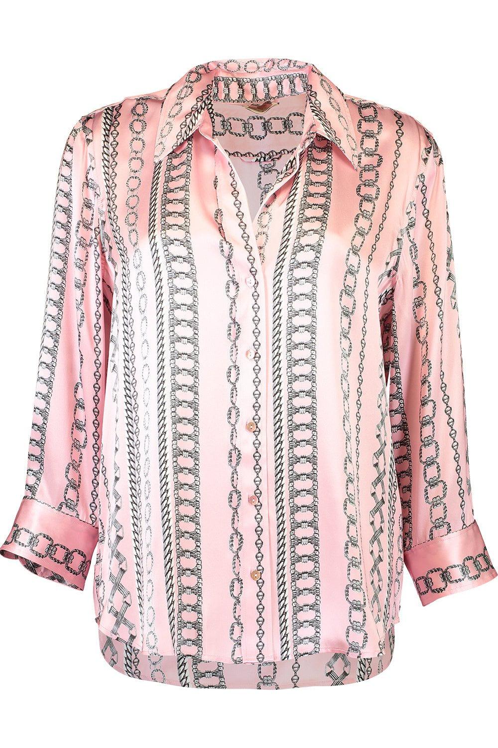 L'AGENCE-Dani Blouse - Light Pink Multi-