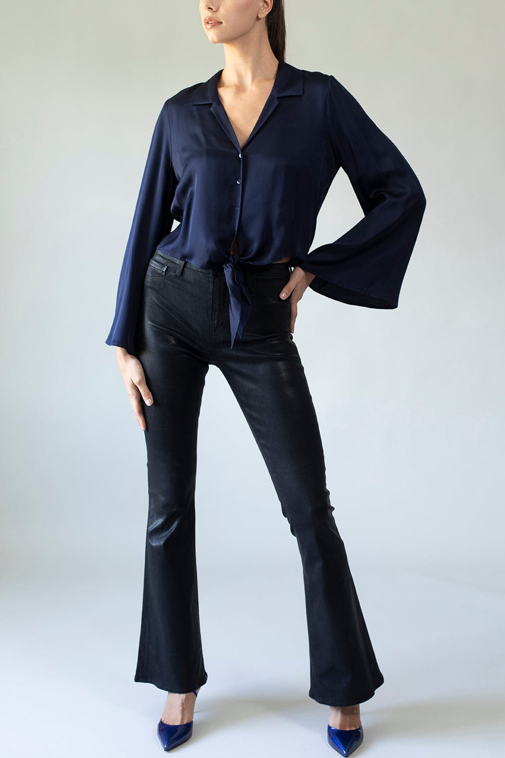 L'AGENCE-Roxane Front Tie Top-