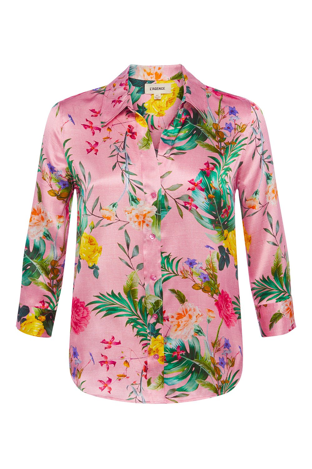 L'AGENCE-Dani Blouse - Pink Tropical Multi-