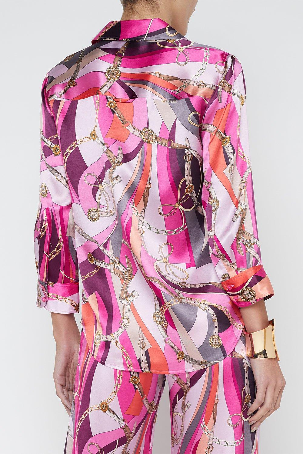 Dani Blouse - Pink Multi Buckle Swirl | L'AGENCE – Marissa Collections