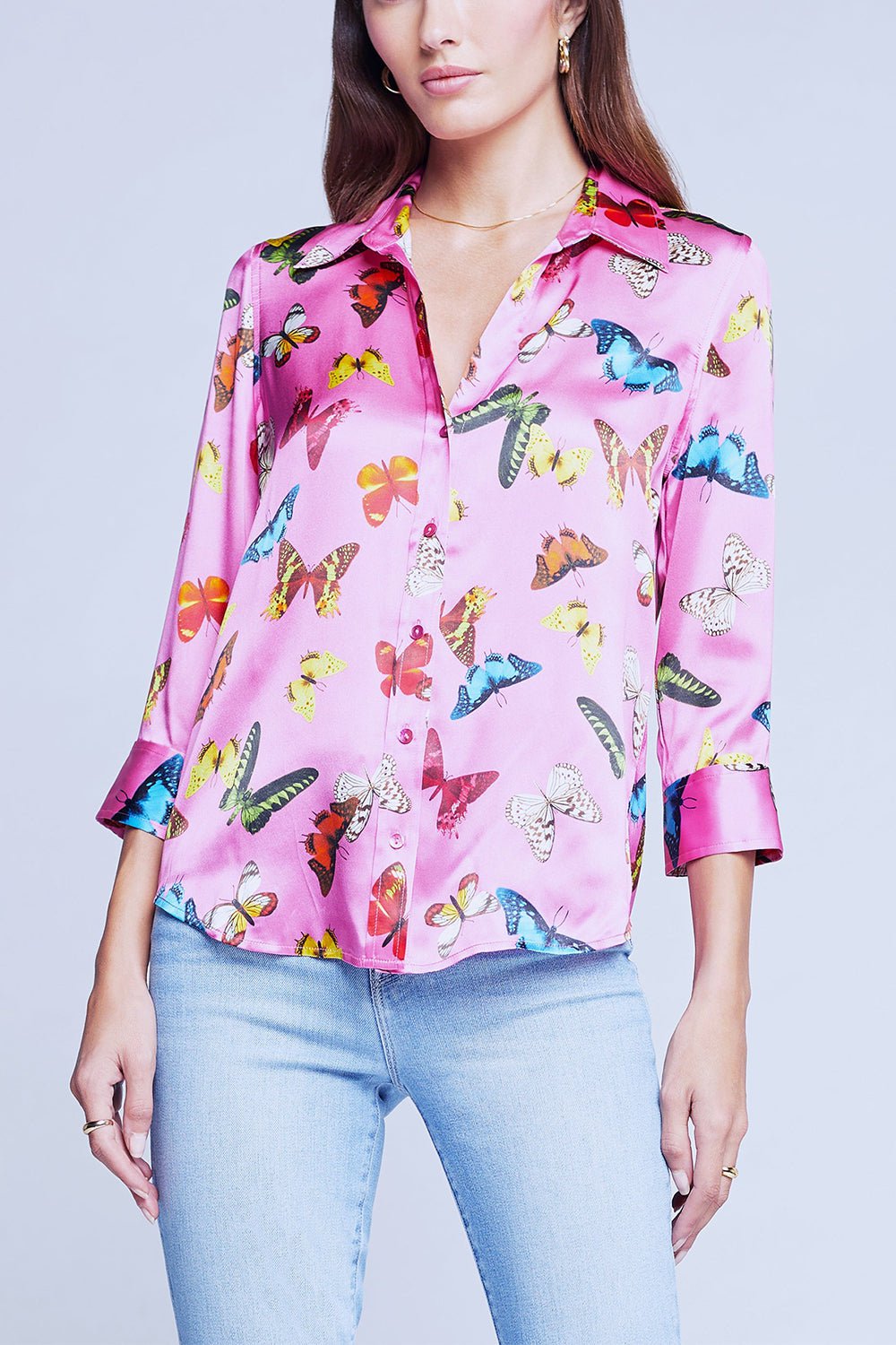 L'AGENCE-Dani Blouse - Sugar Plum Butterflies-