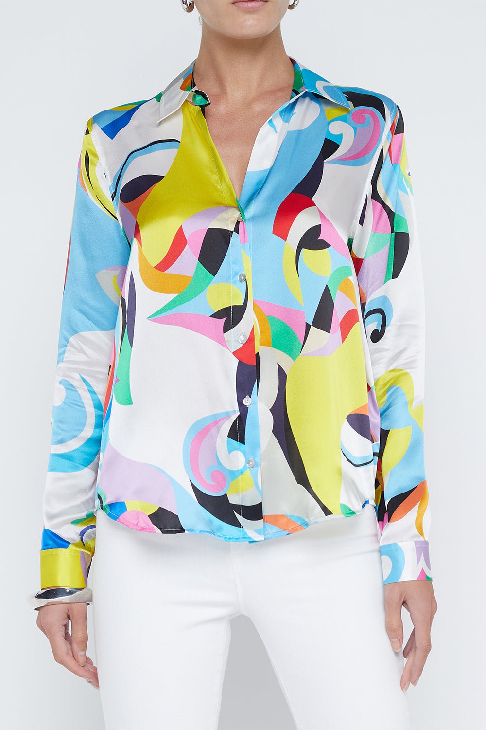 L'AGENCE-Tyler Blouse - Small Multi Kaleidoscope-