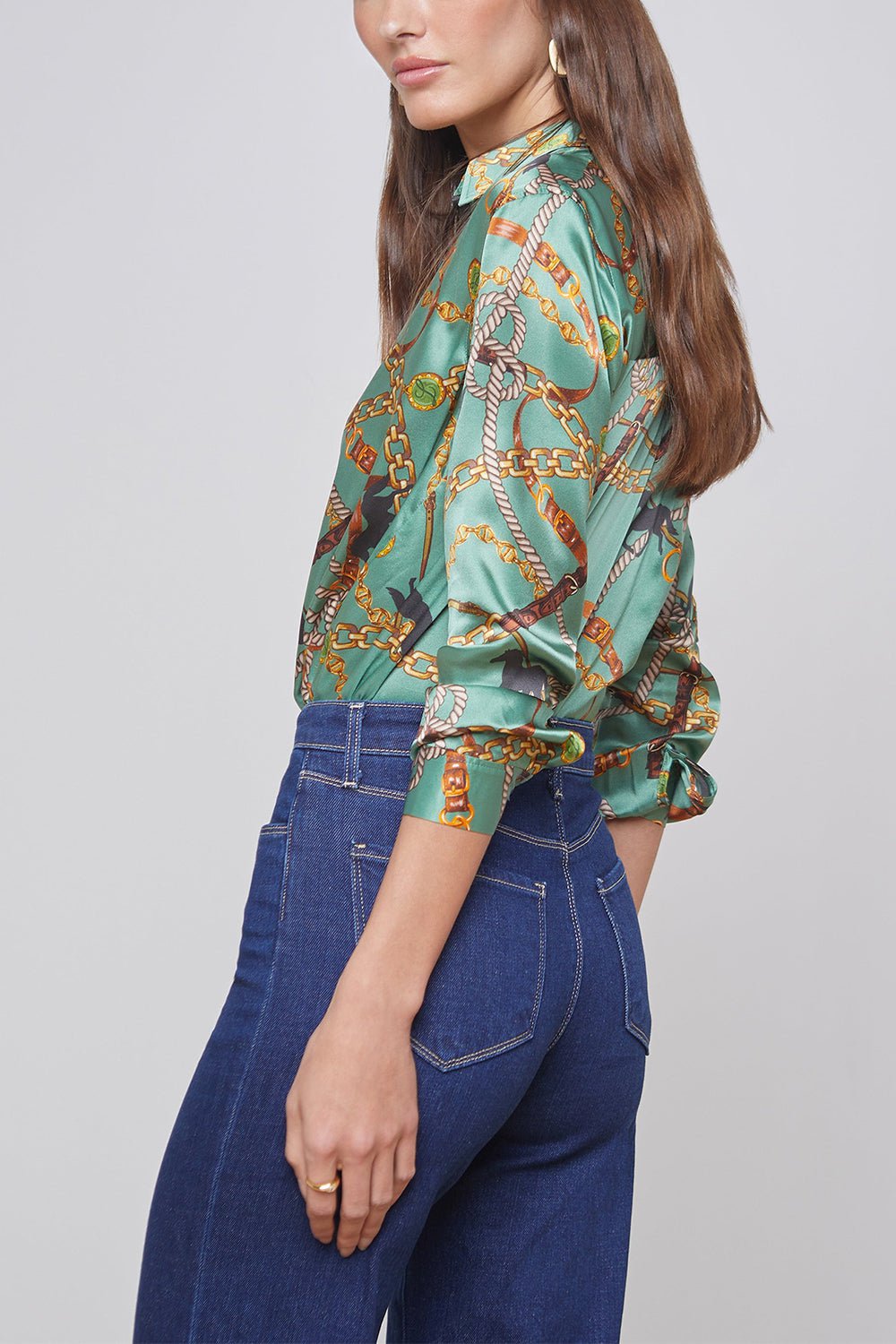 L'AGENCE-Tyler Blouse - Spruce Multi-