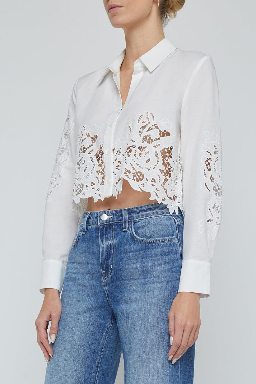 Seychelle Cropped Blouse-WHITE-XS-CLOTHINGTOPBLOUSE-L'AGENCE