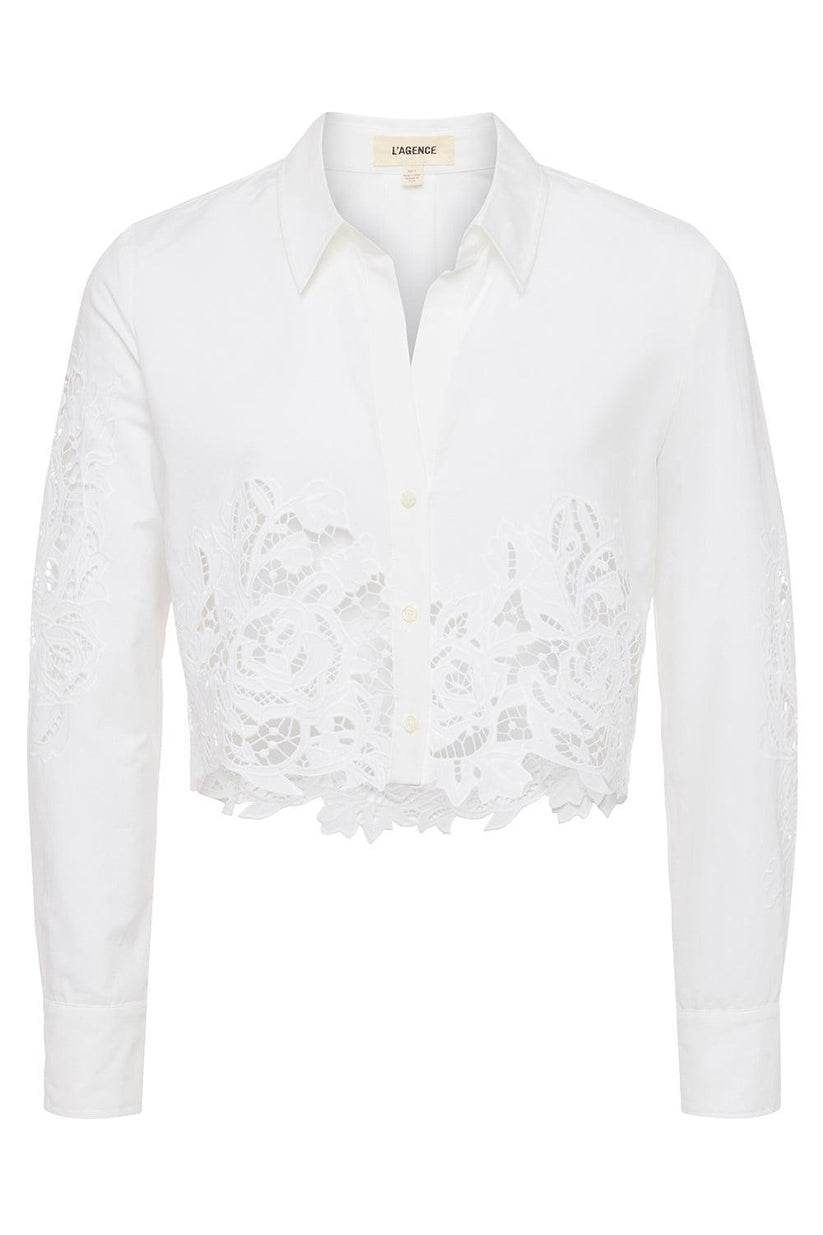 Seychelle Cropped Blouse-WHITE-XS-CLOTHINGTOPBLOUSE-L'AGENCE