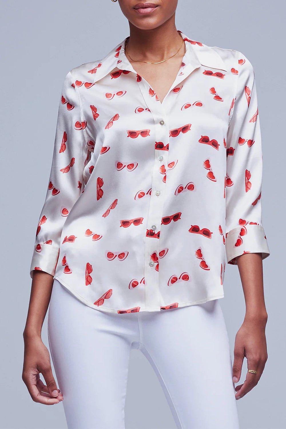 L'AGENCE-Dani Blouse - White Multi-