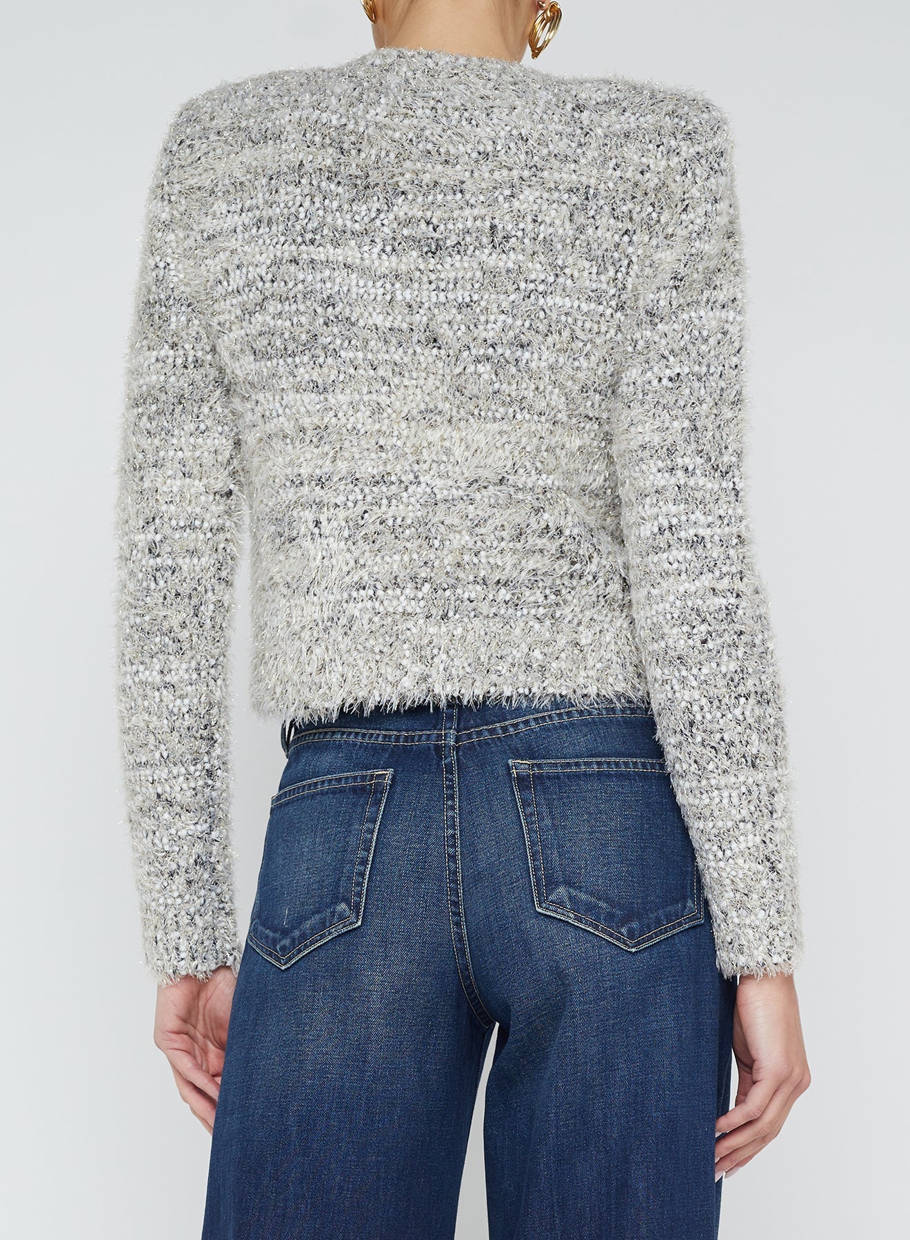 Una Cardigan - Black Gold Ivory Multi-BK/GD/IV-XS-CLOTHINGTOPCARDIGAN-L'AGENCE