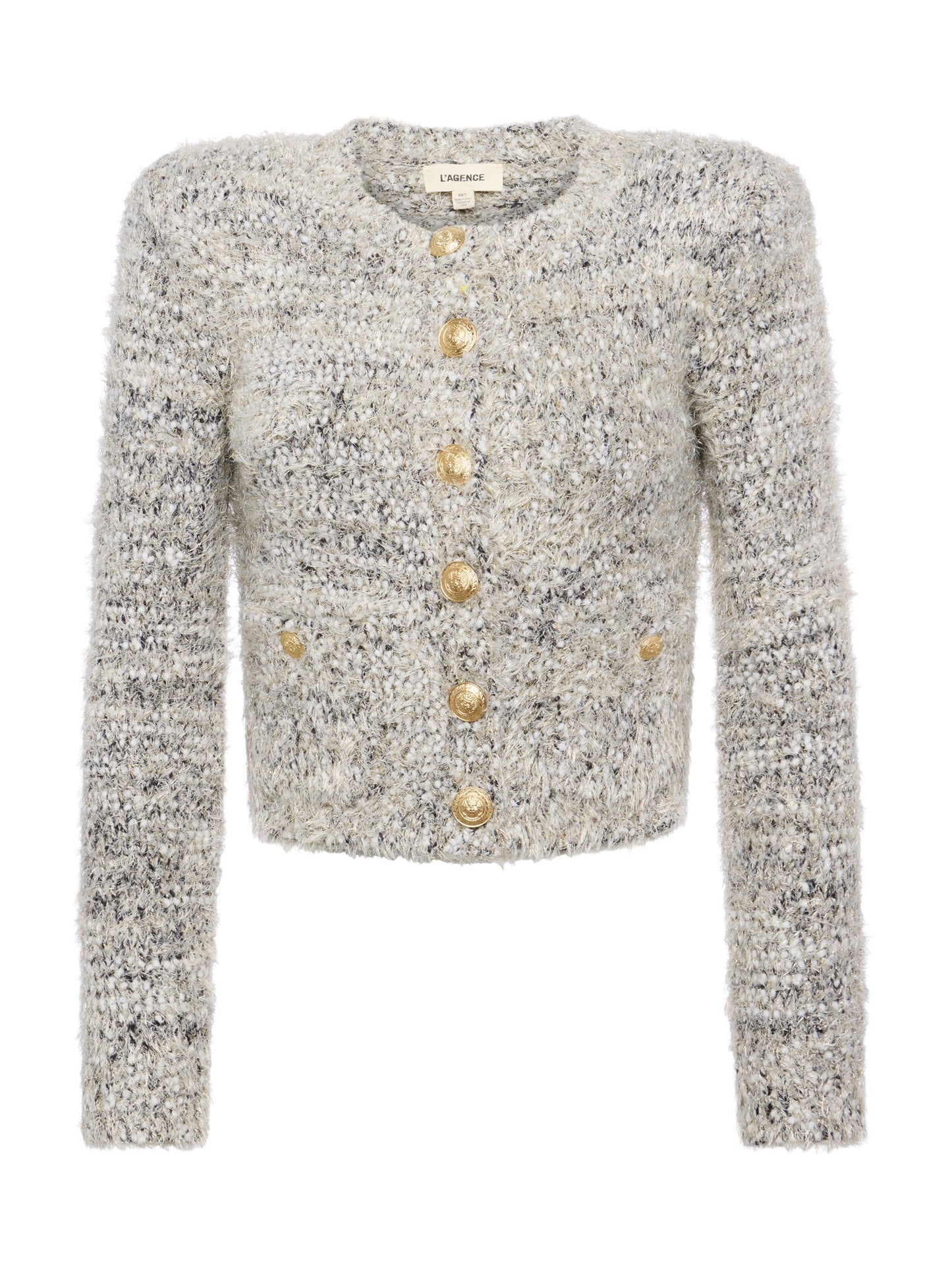 Una Cardigan - Black Gold Ivory Multi-BK/GD/IV-XS-CLOTHINGTOPCARDIGAN-L'AGENCE