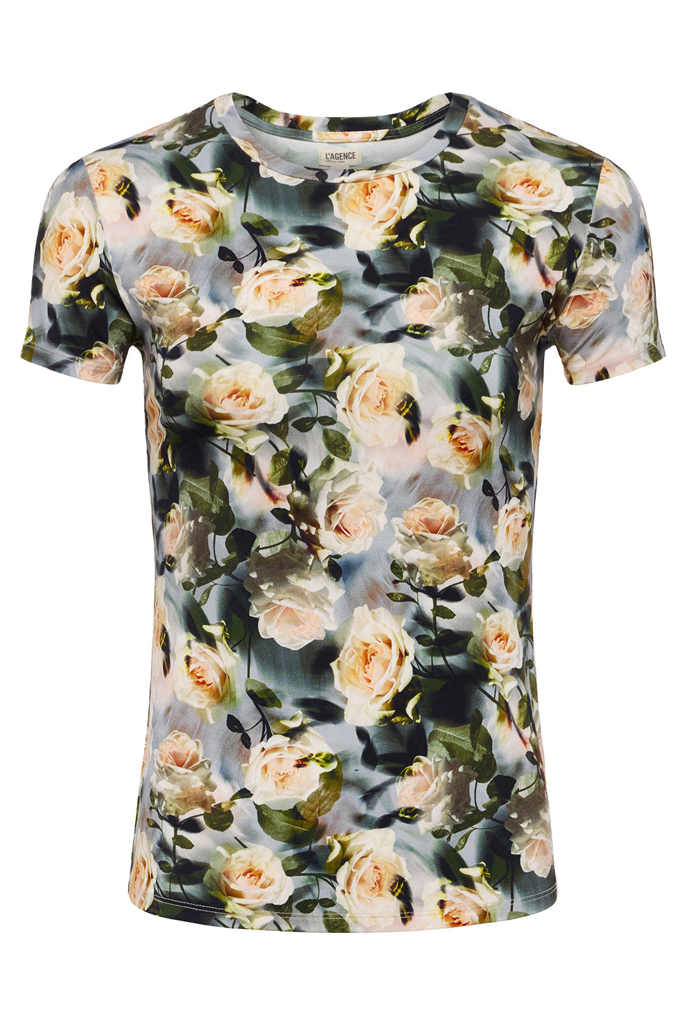 RESSI TEE - MULTI DISTRESSED FLORAL-DSTRSDFL-XS-CLOTHINGTOPT-SHIRT-L'AGENCE