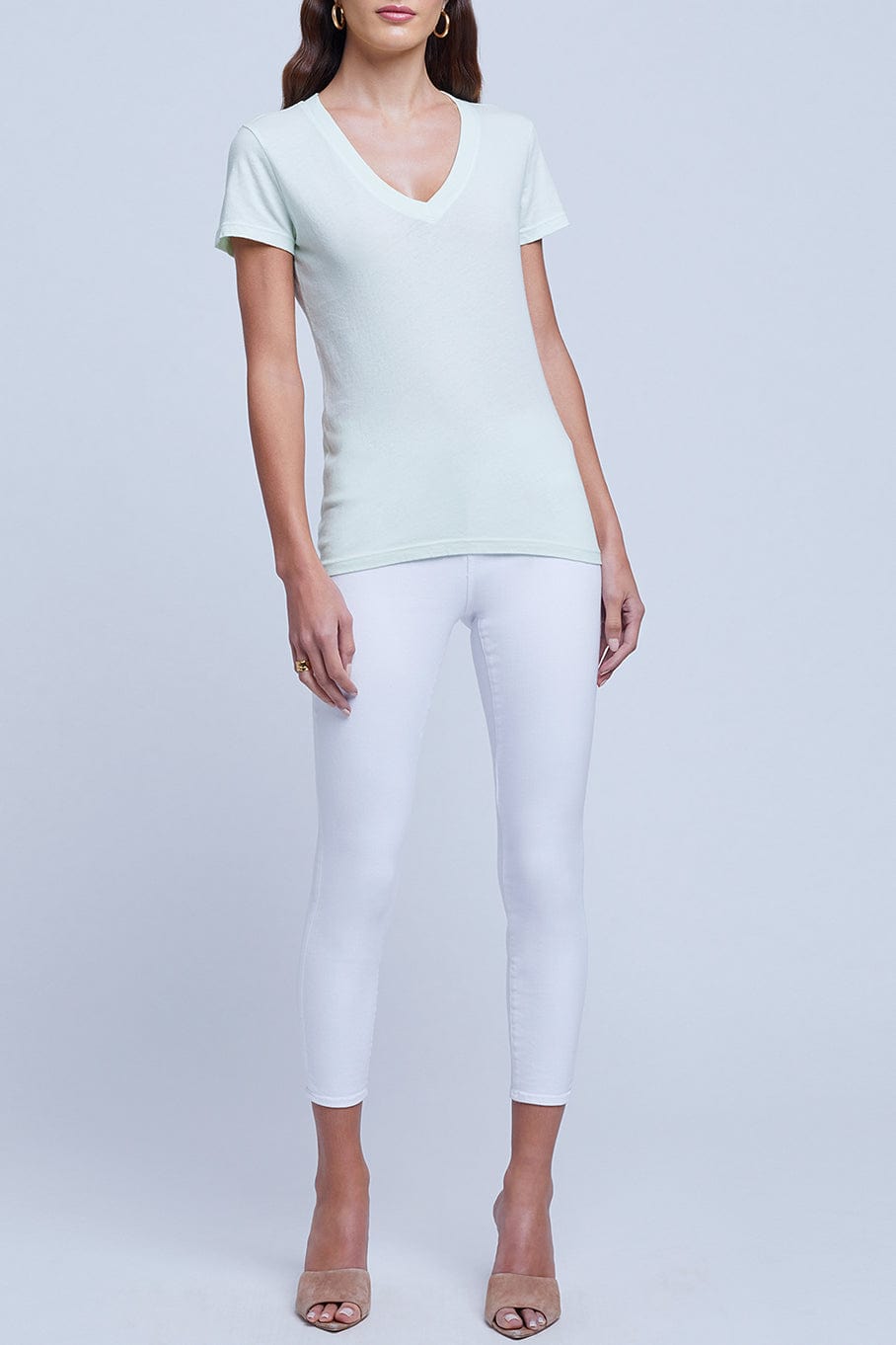 L'AGENCE-Becca V Neck T Shirt-
