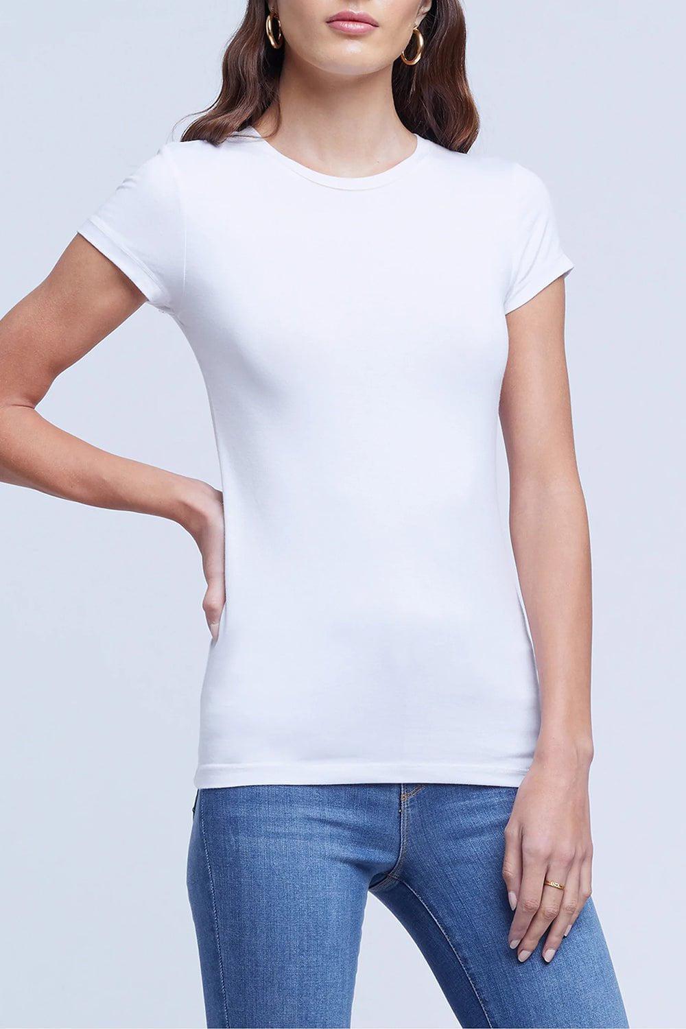 L'AGENCE-Ressi Micro Rib Tee - White-