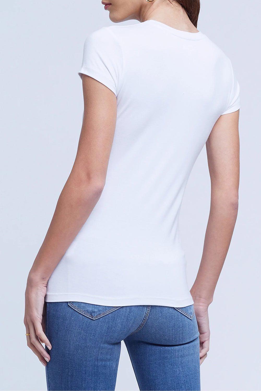 L'AGENCE-Ressi Micro Rib Tee - White-