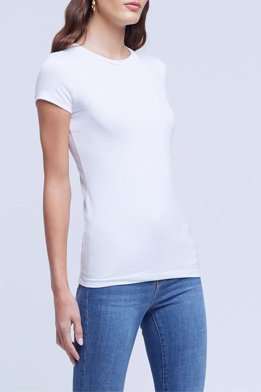 L'AGENCE-Ressi Micro Rib Tee - White-